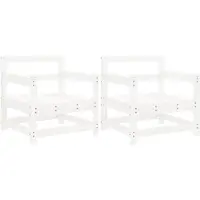 vidaXL Chaises de jardin 2 pcs. Blanc Pin massif