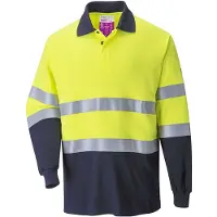 Portwest FR74 Polo anti-feu bicolore, manches longues Jaune/Navy Gr. XXXL