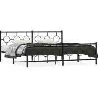 DKD Home Decor Cadre de lit avec tête et pied de lit en métal noir 193x203 cm