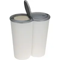 Huismerk Poubelle double Excellent Houseware, polypropylène, 2 x 25 l, blanc/gris