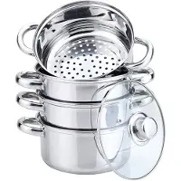 KINGHOFF Set de Cuisson à Vapeur KH-3329 22 cm Acier Inoxydable