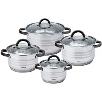 Klausberg casseroles en acier 8 éléments 2,1l, 2,9l, 3,9l, 6,6l KB7701