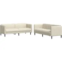 vidaXL Ensemble de canapés 2 pièces tissu crème