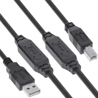 InLine Câble actif USB 2.0, USB-A prise à USB-B prise, 20m