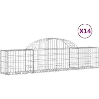 vidaXL Paniers à gabions arqués 14 pcs 200x30x40/60 cm Fer galvanisé