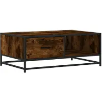 vidaXL Table basse chêne fumé 90x57x35 cm bois composite et métal