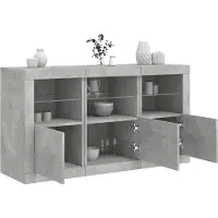 vidaXL Sideboard avec lampes LED gris béton 123x37x67 cm