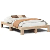 vidaXL Lit en bois massif sans matelas 135x190 cm pin