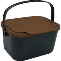 Practic Poubelle4,5 litres de capacité noire avec couvercle marron Mini Bini