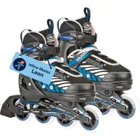 Hudora - Patin à roulettes pour enfants Leon taille 29-32, noir/bleu