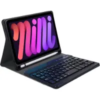 Cazy Housse pour Tablette avec Clavier compatible avec iPad Mini 7 (2024) - Étui Clavier Bluetooth QWERTY - Noir