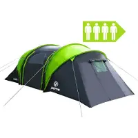 Peme Tente familiale Bojan pour 4 personnes - Tente tunnel - Imperméable 4000 mm - 2 cabines de couchage face à face - Grand auvent - Tente de festival - Tente de camping en plein air