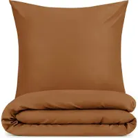 Blumtal linge de lit 140x200cm + taie d'oreiller 65x65cm - Microfibre Bed Sheets 140x200cm - 2pcs set linge de lit Brown