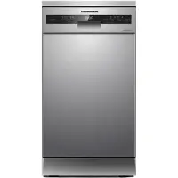 Heinner HDW-FSM45710AXD+++, Floor Standing, Narrow (45 cm), Acier inoxydable, Silver, Boutons, LED