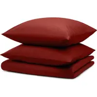 Blumtal linge de lit 155x220cm + 2x taies d'oreiller 40x80cm - Microfibre Bed Sheets 155x220cm - 3-pièces de linge de lit rouge foncé