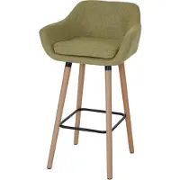 Mendler Tabouret de bar Malmö T381, chaise de bar tabouret de comptoir Textile, vert clair