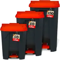 Floordirekt Poubelle Olaf pour la maison, le bureau et le commerce plusieurs couleurs et tailles rouge 50 litres