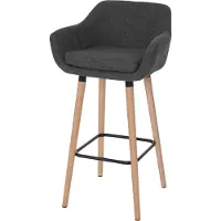 Mendler Tabouret de bar Malmö T381, chaise de bar tabouret de comptoir Textile, gris foncé