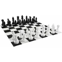 Ubergames Jeu d'échecs de jardin XL Outdoor, jusqu'à 30 cm de haut - Magnifique, tapis inclus