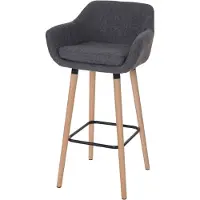 Mendler Tabouret de bar Malmö T381, chaise de bar tabouret de comptoir Textile, gris