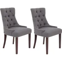 CLP lot de 2 chaises de salle à manger Aberdeen tissu