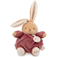 Kaloo boîte à musique lapin en peluche bordeaux - doudou doux pour bébé