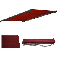 Mendler Housse de rechange pour store T123, cassette complète Housse de rechange protection solaire 4,5x3m acrylique bordeaux-rouge