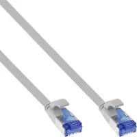 InLine 75712 Câble patch plat, U/FTP, Cat.6A, TPE sans halogène, gris, 0,25m
