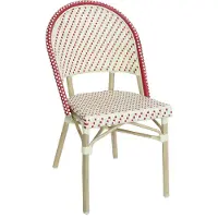 Oviala Chaise de terrasse bistrot parisien en aluminium et rotin rouge - Marais