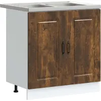vidaXL Armoire de cuisine avec rangement Kalmar 2 pcs Marron 80 x 46 x 81.5 cm