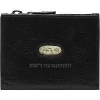 Fossil Cuir porte-monnaie Andrew Magnetic Zip Card Case Black noir