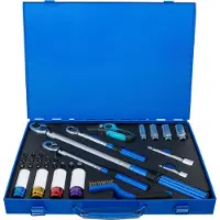 Bgs Jeu de clés dynamométriques sortie carré extérieur 6,3 mm (1/4") 10 mm (3/8") 12,5 mm (1/2") | 31 pcs. - 74305