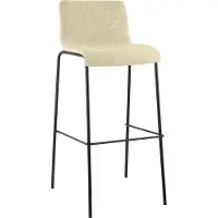 CLP Tabouret de bar Hoover tissu 4 pieds piètement noir