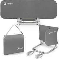 Lionelo Barrière de sécurité LORA Set, Facile et intuitif à installer, Taille compacte, 2 ceintures de sécurité, Inclinaison réglable Gris