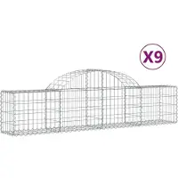 vidaXL Gabions avec arc surélevé 9 pcs. 200x30x40/60 cm Fer galvanisé
