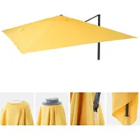 Mendler Housse de remplacement pour parasol de jardin de luxe HWC-A96, housse de parasol de remplacement, 3x4m (Ø5m), polyester, couleur jaune