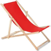 Greenblue Chaise longue en bois de hêtre sans accoudoirs Chaise longue de jardin 110kg ROT
