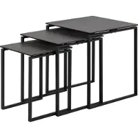 Actona Kamma Ensemble de 3 tables gigognes, noir.