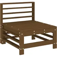 vidaXL Canapé central de jardin Pin massif brun miel