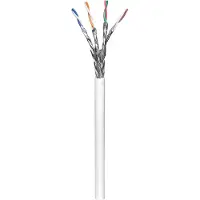 Goobay Câble réseau CAT 6, S/FTP (PiMF), blanc, 100 m - Conducteur en aluminium recouvert de cuivre (CCA), AWG 26/7, gaine en PVC