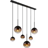 Globo Lampe suspendue noire Hallie avec un verre unique