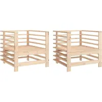 vidaXL Chaises de jardin 2 pcs. Pin massif