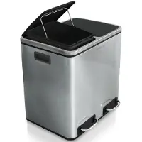 Karat Poubelle à pédale Felix Système de tri Acier inoxydable 2 x 15 litres (30 litres)