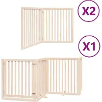 vidaXL Porte pour chien 8 pièces avec porte Pliable 640 cm Bois de peuplier