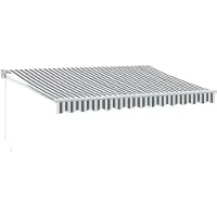 vidaXL Marquise rétractable Anthracite & Blanc 3,5x2,5 m Tissu & Aluminium