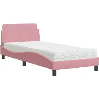 vidaXL Lit avec matelas "Dover" rose 80x200 cm velours