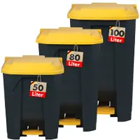 Floordirekt Poubelle Olaf pour la maison, le bureau et le commerce plusieurs couleurs et tailles jaune 50 litres