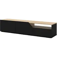 Temahome Meuble TV Chêne clair et noir, 180 x 38 x 38