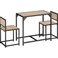 TecTake Ensemble MILTON Table + 2 Chaises Style Vintage - Bois clair industriel, Chêne Sonoma