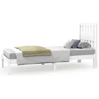 vidaXL Lit en bois massif sans matelas blanc
